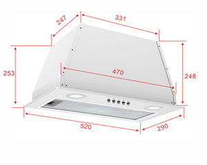 Cappa Aspirante Integrata Elettrodomestici Cappa da Cucina Elettrica in Acciaio Inox Sottopensile con Controllo a Pulsanti - Product Image 6