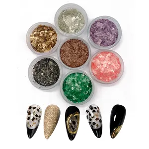 Miglioramento delle unghie Ultra-sottile Mica Slice Decoration Net Red Popular Rock Slice Shell Metal Slice Nail Polish Glue paillettes