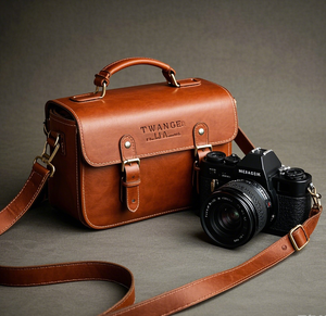 Hoogwaardige Lederen Dslr Cameratas Met Veilige Schouderholster Rits Sluiting Camera Handtas - Product Image 3