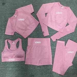 Vedo Usura di Forma Fisica Custom Logo In Nylon Senza Soluzione di Continuità Leggings Sportivi di Yoga e Yoga Reggiseno Delle Donne di Allenamento Vestiti Senza Soluzione di Continuità Activewear Set