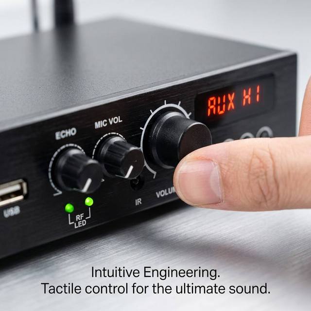 Tianlai Mini Desktop  Audio Amplifier With Echo Control Microphone Input for Home Karaoke PA System Factory