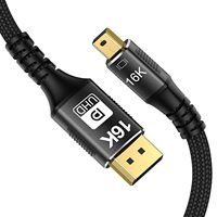 Cable Mini DisplayPort Macho a Macho 2.1 OEM ODM, Transmisión Bidireccional DP, 16K/8K60hz 4K240hz G-sync Freesync