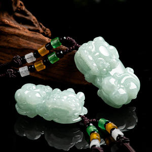 Colgante de Jadeíta Natural de Myanmar, Color Verde Claro, Pixiu, Unisex, Bestias Míticas, Estilo Chino, con Certificado de Tasación PX03 - Product Image 2