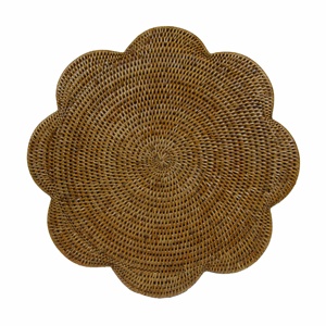 Sustainable Eco-friendly Flower Shaped Rattan <b>Placemat</b> <b>Round</b> Flower Shape for 6 Seater Table - Product Image 6