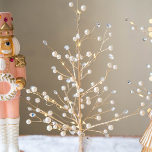 Ornement de sapin de Noël <span class=keywords><strong>en</strong></span> cristal acrylique de 45 cm, guirlande de fleurs <span class=keywords><strong>en</strong></span> vigne, branche de <span class=keywords><strong>perle</strong></span>, feuille de lampe, <span class=keywords><strong>perle</strong></span> de bijou, sapins de Noël haut de gamme - Product Image 3