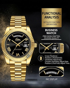 Reloj de Cuarzo de Lujo Musulmán Islámico con Esfera Negra y Logotipo Personalizado para Hombre, Reloj de Acero Inoxidable Resistente al Agua con Número de Etiqueta Privada - Product Image 5