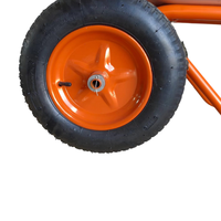 Brouette robuste à double roue galvanisée pour jardin, chariot à béton, chariot à main