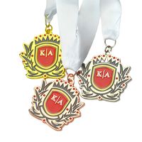 Médailles personnalisables avec logo, trophées vierges en métal plaqué, rubans pour la Fête Nationale et les fêtes d'anniversaire