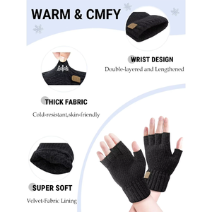 Guantes OEM Chain Split Finger, % Acrílico, Aislamiento Térmico, Invierno, Exterior, Unisex, con Logotipo Personalizado, para Deportes y Uso Diario - Product Image 3