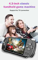 X6 Game Player Écran 4.3 pouces Console de jeu vidéo portable 128 bits Real 8GB pour PSP Video E-book