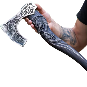 Custom Handmade <b>Viking</b> Style Utility <b>Axe</b> Camping Hiking and Chopping Applications Wooden Handle &Leather Sheath For <b>Viking</b> <b>Axe</b> - Product Image 5