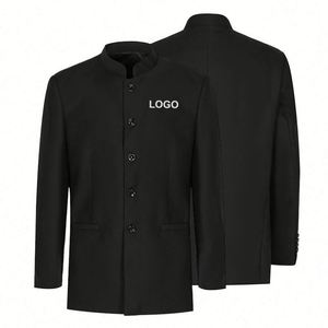 Work Style <b>Jacket</b> Black High Quality Business Suits for <b>Men</b> Slim Fit Long Sleeve Working Overall Uniform Office Formal Coat - Product Image 4