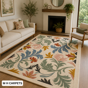 Tapis moderne en laine tufté à la main, motif floral personnalisé, tapis à poils longs pour salon, hôtel, décoration intérieure - Product Image 6