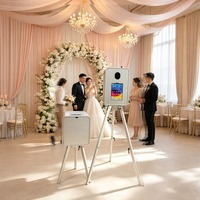 Photo Booth Kayu Vintage dengan Layar Sentuh Dua Sisi, Cocok untuk Bisnis Sewa Pernikahan.