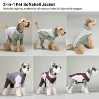 Jaket Vest Anjing Softshell 3-in-1 dengan Lapisan Fleece yang Dapat Dilepas, Reflektif, Tahan Angin, untuk Cuaca Dingin, Logo Custom