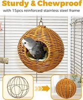 Nid en acier pour cage, hamac pour petits oiseaux, nid pour pondre des œufs, endroit pour dormir, maisonnette pour perruche, canari, budgerigar