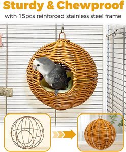 Nid en acier pour cage, hamac pour petits oiseaux, nid pour pondre des œufs, endroit pour dormir, maisonnette pour perruche, canari, budgerigar - Product Image 2
