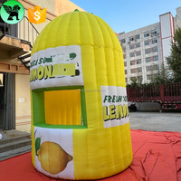 Modèle de stand gonflable pour événement publicitaire de festival, citron gonflable géant personnalisé pour la vente de jus A10575