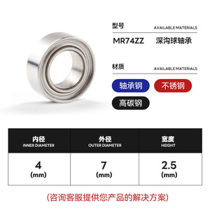 Miniature Deep Groove Ball <b>Bearings</b> 5x10x4 Mm Chrome Steel Double Shielded P0 Precision For Packaging Machinery - Product Image 5