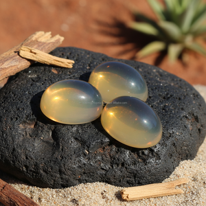 Handmade Natural Yellow Mexican Fire <b>Opal</b> Cabochon Amazing Smooth Loose Gemstone for Jewelry Pendant <b>Earrings</b> - Product Image 3