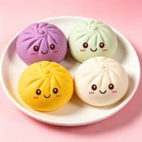 Jouet en purée de dumpling, Boîte mystère de purée de baozi, Balle anti-stress colorée en purée de calmar, Jouet élastique avec cuiseur vapeur