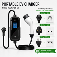 Nouveau chargeur de secours portable pour véhicules électriques de 3,5 kW avec indice de protection IP65, interface Type 2 réglable pour une utilisation à domicile et en bord de route