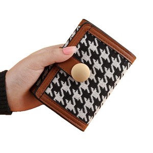 Nueva Cartera de Mujer con Estampado de Pata de Gallo, Monedero Corto de Tres Pliegues, Cartera Larga con Múltiples Ranuras para Tarjetas, Mini Bolso Pequeño para Mujer - Product Image 5