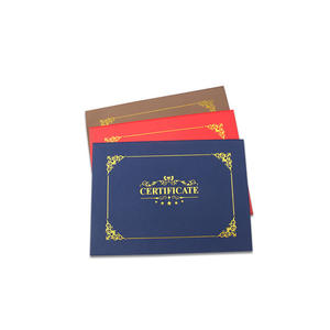 Nouvelle conception <span class=keywords><strong>de</strong></span> dossier <span class=keywords><strong>de</strong></span> diplôme en cuir PU A4 avec feuille d'or pour certificat - Product Image 2