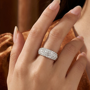 Anillo de Cóctel Glam para Mujer, Chapado en Plata 925, con Circonita Cúbica Creada en Laboratorio, Micro Pavé, Piedras Redondas, Joyería de Compromiso - Product Image 6