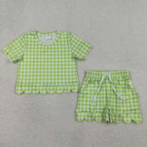 Conjunto de Top y Pantalones Cortos a Cuadros para Bebé Niña, Ropa de Verano para Niños Pequeños, Atuendo Informal para Niños - Product Image 4