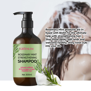 <span class=keywords><strong>Shampoo</strong></span> à la menthe et au romarin biologique, vente chaude, infusé à la biotine, hydratant, antipelliculaire, nettoie, renforce les cheveux faibles et cassants, 300 ml - Product Image 4