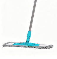 Serpillère à poussière pour sols en bois dur, serpillère plate humide et sèche, 1 tampon, manche long