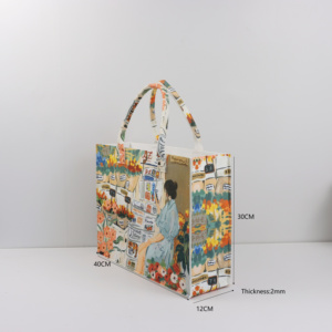 Sac de shopping réutilisable en feutre PET unisexe pour un usage quotidien, sac fourre-tout écologique personnalisé avec logo, sublimation thermique - Product Image 3