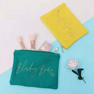 Petite trousse de maquillage en toile de coton avec fermeture éclair, couleur PET personnalisable, pour voyage, sublimation, style féminin, logo inclus - Product Image 2