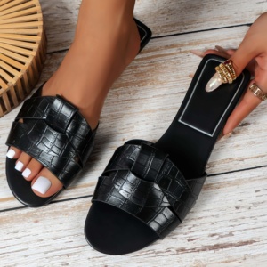 Sandalias de Verano para Mujer, Zapatos de PU, Sandalias Planas de Moda para Mujer, Sandalias de Playa, Pantuflas para Vacaciones al Aire Libre - Product Image 4