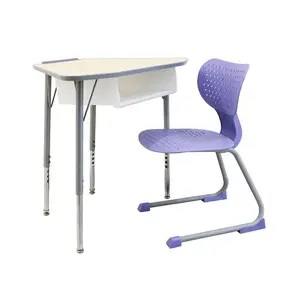 Ajustável Modern Primary Classroom Mesa E Cadeira Mobiliário Escolar Secretária E Cadeira Conjunto De Estudantes