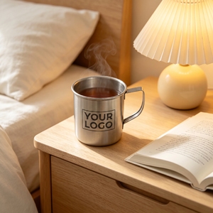 Tasse de camping en acier inoxydable de 2mm d'épaisseur, avec longue poignée, résistante à la chaleur, tasse en métal portable pour randonnée et pique-nique - Product Image 6