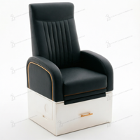 Sillón de Pedicura de Lujo para Salón de Uñas, Plataforma Negra con Ducha, Silla de Masaje para Manicura y Pedicura, Spa para Pies, Silla de Masaje para Pies