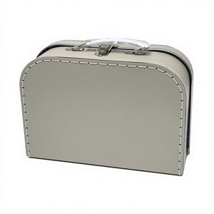 Caja de Cartón Tipo Maleta con Asa, Rígida, para Regalos, Manualidades, Almacenamiento, Color Gris Claro, Diseño Decorativo - Product Image 3