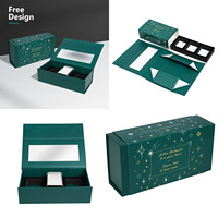 Caja de Regalo Rígida de Lujo Personalizada al por Mayor, Empaque Cosmético Magnético con Ventana Transparente y Forro de Esponja