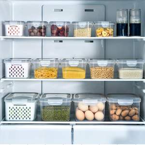 Cesta de drenaje para cocina con tapa, para refrigerador, para conservar la frescura de frutas y verduras, de plástico, para lavar y almacenar, venta al por mayor - Product Image 5