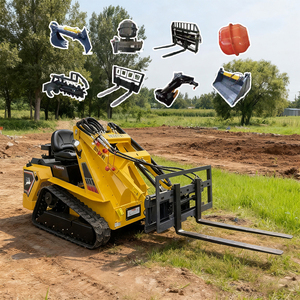CE Wheel Snow Blower <strong>Compact</strong> Fronted Loader Multifunctional Stand Behind Mini Small Skid Steer Crawler Loader for Sale - Product Image 1