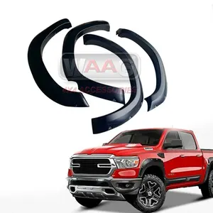 Tấm Chắn Bùn Màu Đen Trơn Thiết Kế Mới Vòm Bánh Xe Tải Cho Dodge Ram 1500 2019 +