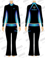 Ensemble de tenues d'échauffement personnalisées pour cheerleading avec strass AB, vêtements d'entraînement scintillants pour équipes de danse, survêtement de danse