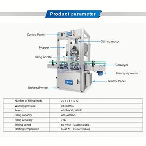 Macchina Riempitrice di Liquidi a 2 Teste Gtop, Macchina Riempitrice di Bottiglie d'Acqua con Riscaldamento Completamente Automatica - Product Image 4
