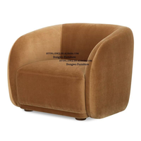 Fauteuil individuel en bois massif et tissu, style rural nord-européen et américain, pour négociation, mobilier