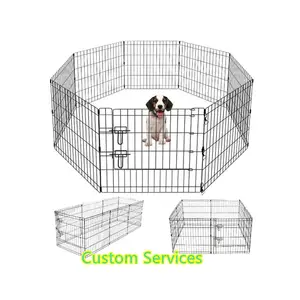 Zusammen klappbare klappbare Metall Garten Hund Übung Laufs tall Camping Hund Zaun Outdoor Hundehütte Pet Gates Stifte