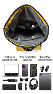 <span class=keywords><strong>Sac</strong></span> à <span class=keywords><strong>dos</strong></span> pour <span class=keywords><strong>ordinateur</strong></span> portable en nylon imperméable à fermeture roll-top pour étudiants, sacoche pour <span class=keywords><strong>ordinateur</strong></span> 15,6 pouces avec fermeture éclair pour bureau et extérieur - Product Image 3