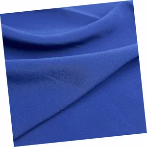 Custom Navy Blue Plain Dyed 140cm Silk Crepe de Chine with Viscose Blends 100% Silk Heavyweight Dress Fabric for Girls