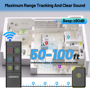 ABBREE KF-106 Localizzatore di Chiavi Wireless RF, Tracker per Animali Domestici, Tracker per Portafogli, <span class=keywords><strong>Telecomando</strong></span>, 1 Trasmettitore RF, 6 Ricevitori - Product Image 5